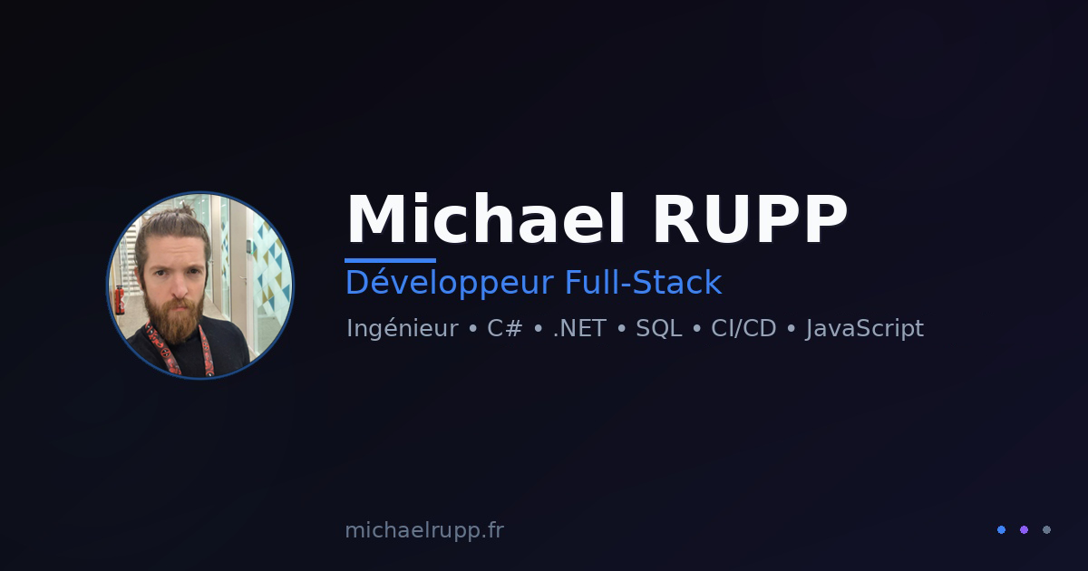 Mike Rupp Design Michael RUPP | Développeur FullStack & Ingénieur | Portfolio